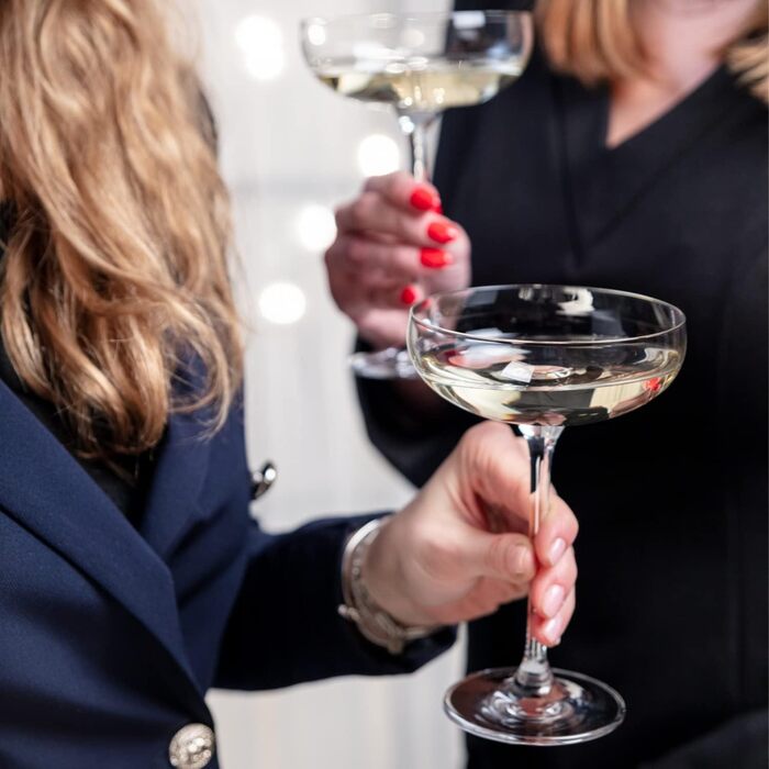 Krosno Sparkling Wine Glasses Champagne Glasses | Set of 6 | 240 ML | Harmony Collection | Perfect for Home, Restaurants, and Parties | Prosecco Glass | Dishwasher Safe