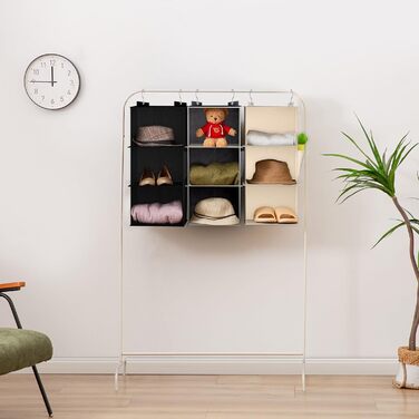 Організатор для шафи Youdenova з 6 відділеннями, міцний, з МДФ та бамбуком, чорний