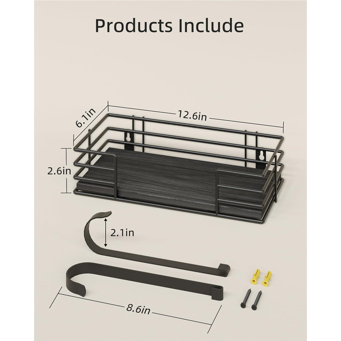 Настінна підставка для прасувальної дошки THYGIFTREE, сіра, з полицею для зберігання