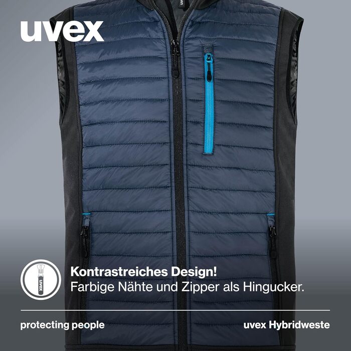 Жилет Uvex tune-up чоловічий гібридний - степна жилетка - міцна робоча жилетка, розмір L, темно-синій