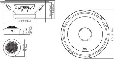 JBL Stage2 604C автомобільна аудіосистема 270 Вт, компонентна акустика 16 см з твітерами, динаміки для авто