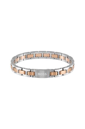 Чоловічий браслет BOSS METAL LINK ESSENTIALS з застібкою-кнебелем, сталь (двоколірний)