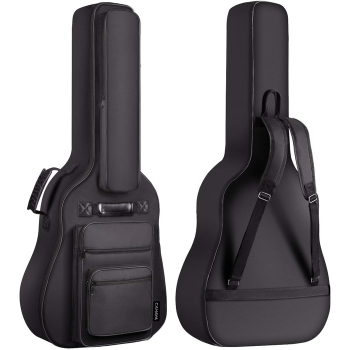Чохол для гітари Gig Bag Cahaya: водонепроникний, з кишенями для аксесуарів та підставка для нот, 40/41 дюйм