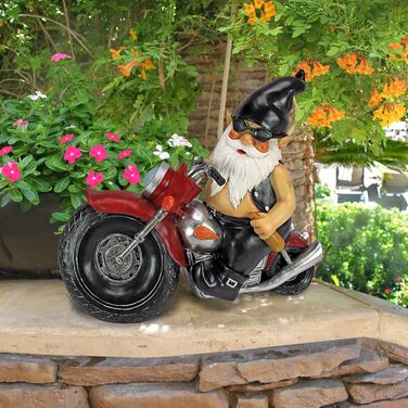 Design Toscano Decorative Figure, Biker with Leather Jacket, Dimensions: 14 x 34.5 x 28 cm