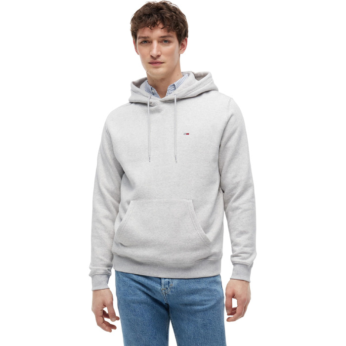 Чоловічий худі Tommy Jeans Regular Fit Flag Fleece з капюшоном, сірий (Silver Grey Heather)