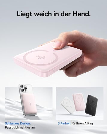 Power Bank Baseus EnerFill Qi2 MagSafe 10000mAh з PD 22.5W та бездротовою зарядкою 15W (Рожевий)