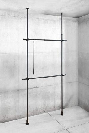 WENKO Telescopic Wardrobe System Hercules Basic Black