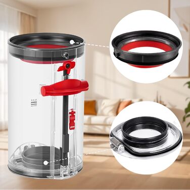 Transparent Dust Collector Bin for Dyson V11, V15, SV14, SV15, SV22 - HEPA Filter Included, Replacement Part & Accessory for Dyson Vacuum Cleaners