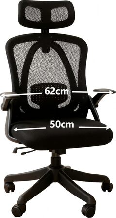 Ергономічне крісло для офісу: регульовані підлокітники, 3D-підголовник та поперекова підтримка, функція гойдання та нахилу (білий та чорний)