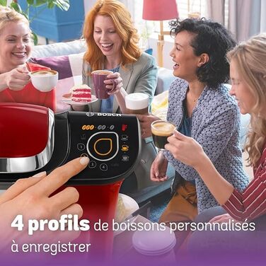 Кавомашина Tassimo My Way 2 TAS6502 з фільтром для води, понад 70 напоїв, персоналізація, великий вибір кави, просте приготування, 1500 Вт (Червона, з фільтром, для одного)