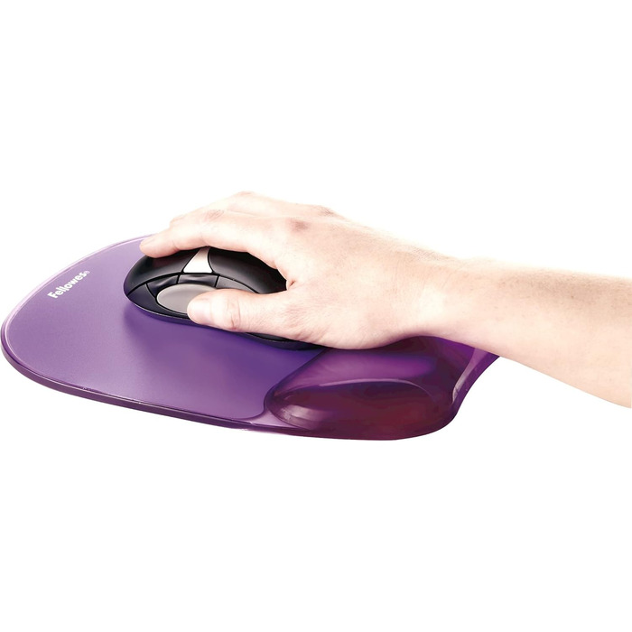 Підставка для зап'ястя Fellowes Crystals Gel з підкладкою для миші, фіолетова