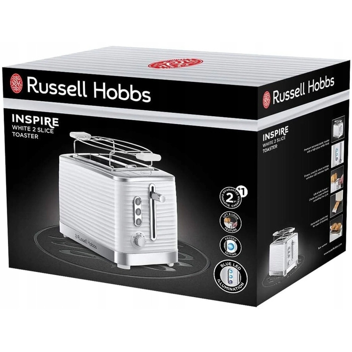 Тостер Russell Hobbs Inspire, білий, 1050 Вт
