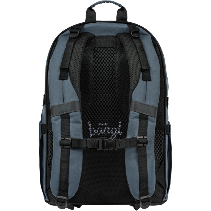 Шкільний рюкзак Baagl для хлопчиків та дівчаток-підлітків зі скейтбордом, відділенням для ноутбука та нагрудною стрічкою (Dust Blue)