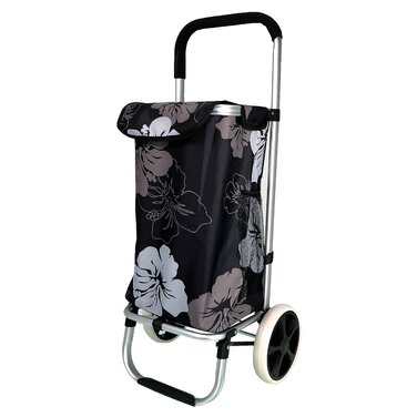 Алюмінієвий візок для покупок, сумка-ролер, візок для покупок (квітковий принт)