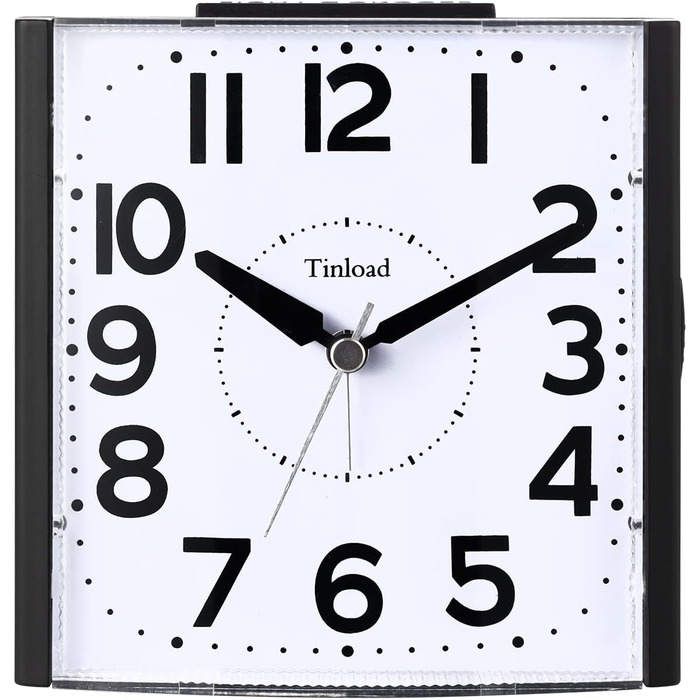 Analog Senior Alarm Clock with Night Light, 4.7-inch Dial, Table Clock with Snooze Function, Loud, 3-Stage Increasing Bell Sound, Battery Powered