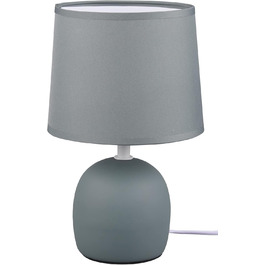 Настільна лампа Reality Leuchten Malu, керамічний цоколь, тканинний абажур, зелена, E14