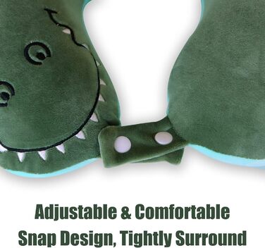 Дитяча подушка для подорожей з маскою для сну, м'яка подушка для шиї з Memory Foam, для дітей, хлопчиків та дівчаток, підлітків, аксесуари для подорожей, подушка для шиї з динозавром