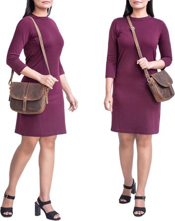 Стильна жіноча сумка-месенджер STILORD Kira з натуральної шкіри вінтаж (коньяк-коричневий) - ідеальна для вечірок, міста та відпочинку