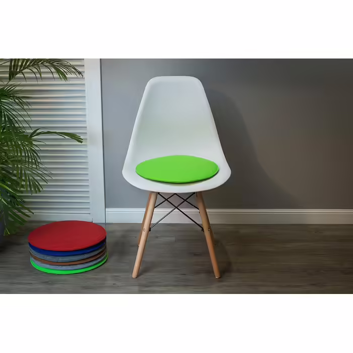 sunnypillow 4-Piece Chair Cushions Made of Felt, Round Cushions Ø 36cm | Seat Cushion for Bench and Chair | Indoor/Outdoor | Chair Cushions Felt Cushions Fur | Green