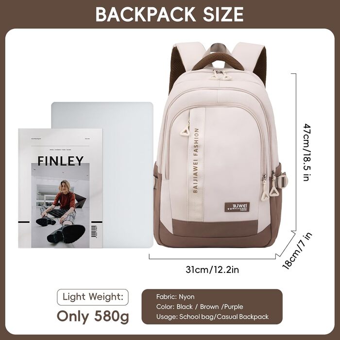 Шкільний рюкзак для підлітків дівчаток, 2025, для школи, гімназії, старшої школи, 26L, Khaki