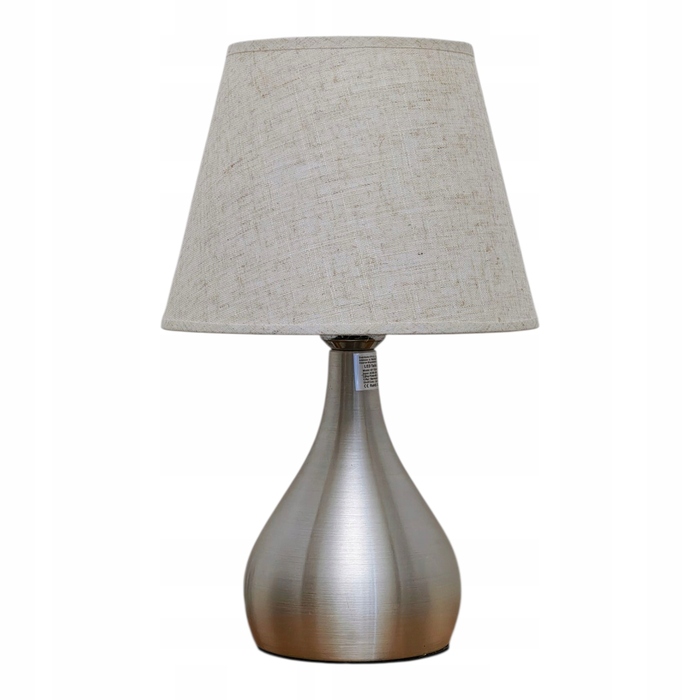 Сенсорна настільна нічна лампа з LED-абжуром, срібляста