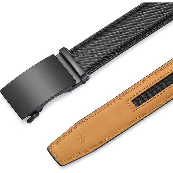 Чоловічий шкіряний ремінь SENDEFN з автоматичною застібкою, ширина 35 мм, регульований розмір 32-38 дюймів (115 см), чорний