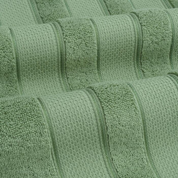 Набір рушників American Soft Linen Premium з турецької бавовни, готельна серія, 6 предметів (4 рушники для рук), шалфейний зелений