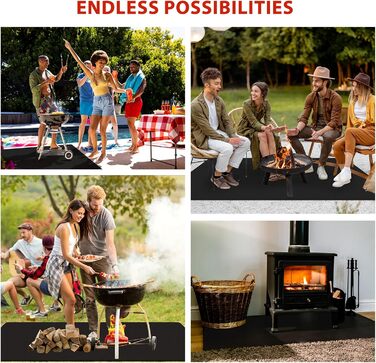 Килимок для газового гриля 180x100 см, двосторонній, вогнестійкий, захист тераси від жиру, для BBQ