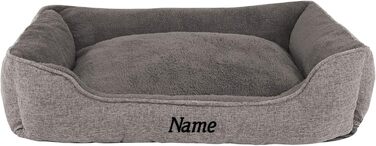 М'яке ліжко для собак Lionto знімний чохол, 75x60 см, сіре, з антиковзким дном