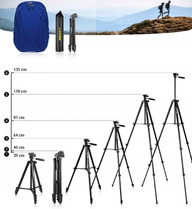 Штатив-трипод MLT01, 136 см, чорний
