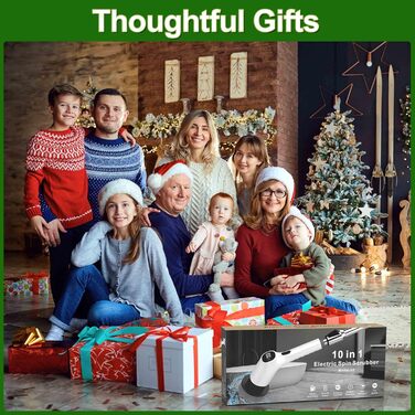 Електрична щітка для чищення з 7 насадок, IPX7 водонепроникна, регульована ручка, для ванної кімнати (біла)