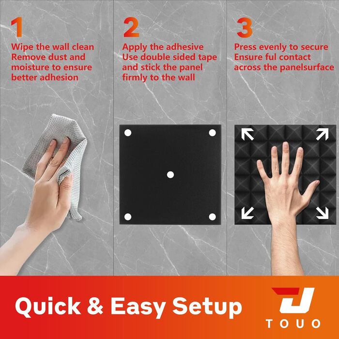 Акустичні пірамідні панелі для звукоізоляції стін та стелі, вогнестійкий шумопоглинаючий поролон для студії, 30x30x5 см, чорний, 24 шт.