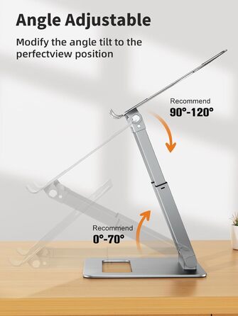 Adjustable Laptop Stand for Desk - Telescoping Design, Ergonomic Riser for 10-17 Inch Laptops (Silver)