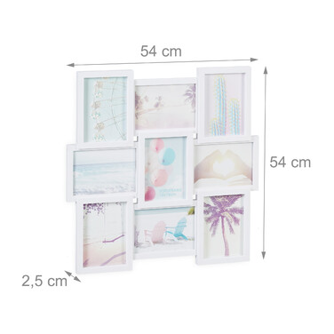 Relaxdays Photo Collage Frame - Holds 9 Pictures