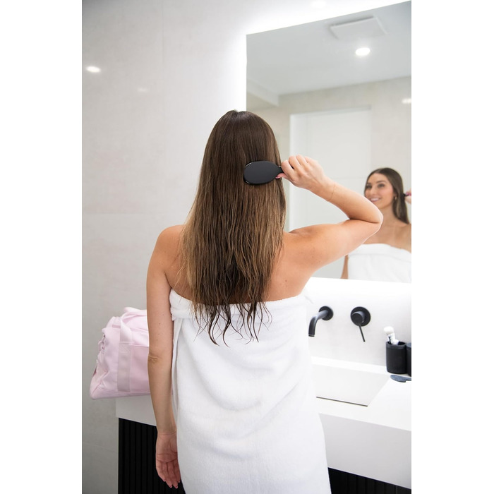 FRAMAR Міні гребінець для волосся - компактний, для подорожей, розплутування, для всіх типів волосся, чорний матовий