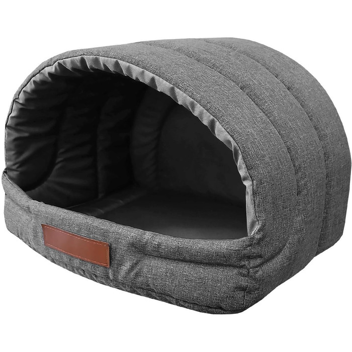 Будинок для собак R2: 48x37x32 см з гравіюванням імені - зручне ліжко для собак та котів (Графіт)