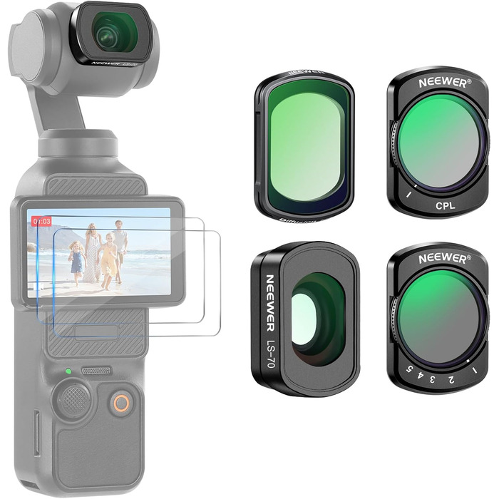 Набір фільтрів ND NEEWER для DJI Osmo Pocket 3: ND2-32, CPL, 0.72x, з захисними плівками