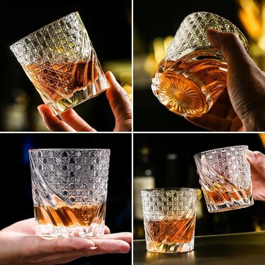 Набір склянок для віскі Shyllin, 2 шт., 268 мл, Tumbler Streamer Star, з подарунковою коробкою, для віскі, бурбону, рому, коктейлів, червоного вина