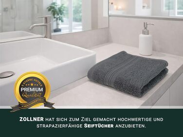Набір рушників для гостей ZOLLNER, 30x50 см, 10 шт, бавовна, антрацит — м'які та гігроскопічні рушники готельного якості з петелькою