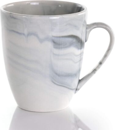 Набір посуду Elama, 16 предметів, чорно-білий мармур, глянцевий