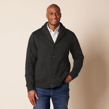 Чоловіча в'язана жилетка Amazon Essentias з капюшоном та коміром-шарфом (XXL, Темно-сірий меланж)