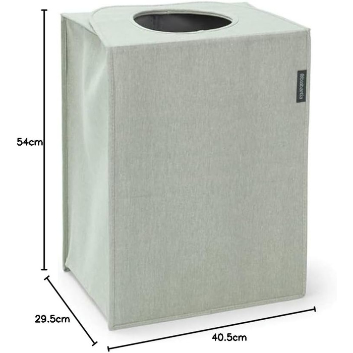 Brabantia - Laundry Bag - Quick-Drop Opening - Robust Textile Bag - Space-Saving - The lid folds out into handles - Easy emptying - Green - 55 L - 29.5 x 54.0 x 50.5 cm