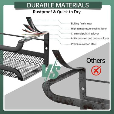 Настінна полиця для спецій, 4 шт. Організатор для спецій з рухомими гачками, полиця для спецій на кріпленнях (клей/шурупи), металева, для кухні та шафи