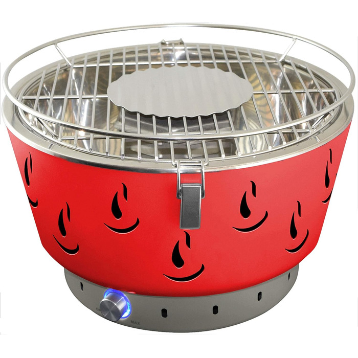 Портативний вугільний гриль ACTIVA Airbroil I Premium, мобільний міні-гриль для барбекю, з сумкою, червоний