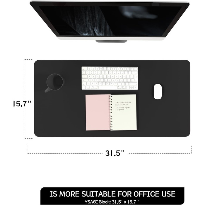 Підкладка під мишу YSAGi з натуральної шкіри, 80x40 см - захист для столу, офіс, дім