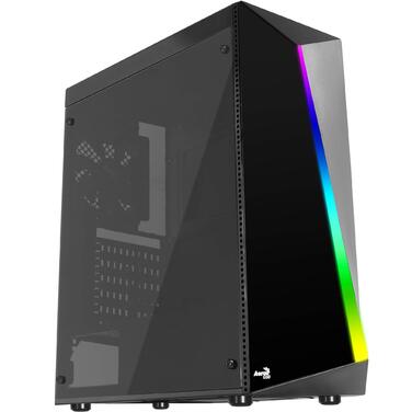 Корпус для ПК AeroCool SHARD, ATX, з акриловим склом, RGB, 13 режимів, вентилятор 12 см, чорний