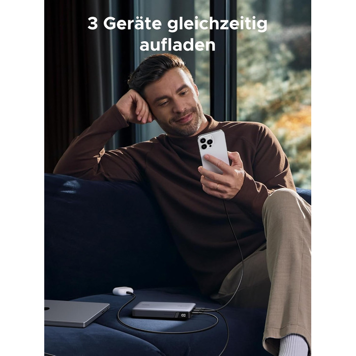 Power Bank UGREEN Nexode 145W 25000mAh з 3 USB-C портами та цифровим дисплеєм. Сумісний з MacBook, iPhone, Galaxy, Dell