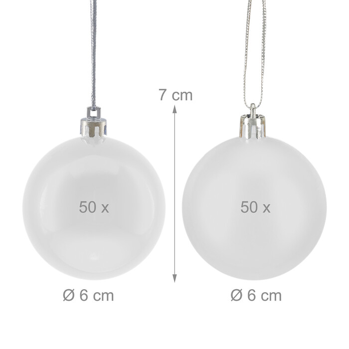 Relaxdays Set of 100 Christmas Baubles