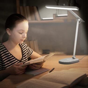 Настільна LED лампа Honeywell H4 Sunturalux - Офісна лампа з димером, 3 режими світла, сенсорне управління, сіра