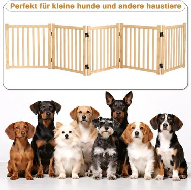 Дверцята для собак з дерева, розкладні, для кухні, коридору, вітальні, на сходи, кутова установка, підходять для собак маленьких та середніх порід, дерев'яного кольору, 2P 58см, захисний загін для собак (5-58)
